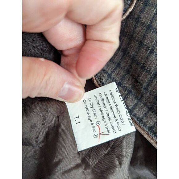 Shyde Women's Cotton Blend Large Collar Plaid Peplum Coat Size Medium - Picture 14 of 16